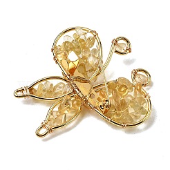 Broche papillon en quartz jaune naturel&nbsp;G-A278-02G-05