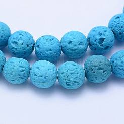 Brins de perles de pierre de lave naturelle&nbsp;G-F531-6mm-G04