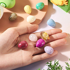 10 pieza de decoraciones de exhibición de huevos de piedras preciosas naturales y sintéticas&nbsp;G-TA0003-43
