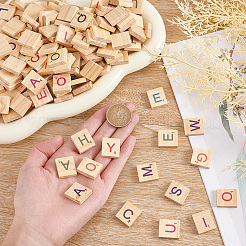 Zufällig gemischte Großbuchstaben oder unfertige leere Scrabble-Holzplättchen&nbsp;DIY-WH0162-89