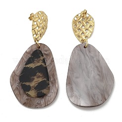 Leoparden-Ohrstecker aus Edelstahl 304&nbsp;EJEW-Z084-14G-02