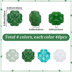 160pcs 4 couleurs de perles de verre peintes à la bombe&nbsp;GLAA-SC0003-41