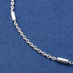 Facettierte Säule 925 Sterling Silber Ankerkette Armbänder für Damen&nbsp;BJEW-E101-01S-08
