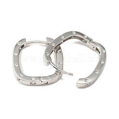 Boucles d'oreilles créoles ovales à pois en laiton pour femme&nbsp;EJEW-F314-02B-P