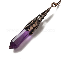 Natürliche Amethyst Pendel Pendel Anhänger&nbsp;G-H285-06R-04