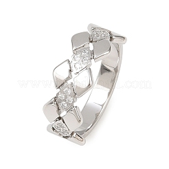 Anelli da donna in acciaio inossidabile 304 con micro pavé di zirconi cubici&nbsp;RJEW-K315-03P