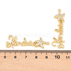 Verbindungsanhänger mit Mikropavé aus Messing mit durchsichtigen Zirkonia-Steinen&nbsp;KK-F931-29B-G