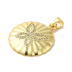 Pendenti in zirconi cubici trasparenti in micro pavè di ottone&nbsp;KK-Z042-08G