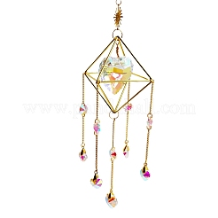 Rombo in ottone con catena di ferro ornamenti pendenti&nbsp;PW-WG5D558-01