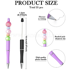 21pcs 7 stylos à billes en plastique de couleurs&nbsp;AJEW-YW0001-38