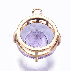 Transparente facettierte Glasanhänger&nbsp;GLAA-S193-035B-LG