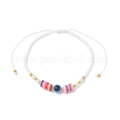 Pulseras de cuentas trenzadas con cuentas de vidrio&nbsp;BJEW-MZ00211-05