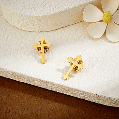 4 pieza de broche de solapa de acero inoxidable con forma de cruz para mochila y ropa.&nbsp;JEWB-GA0001-53G