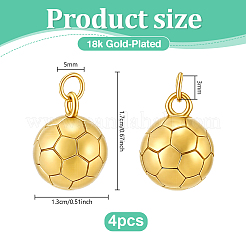 4 pendentif sport en acier inoxydable 304&nbsp;STAS-PH0007-33B