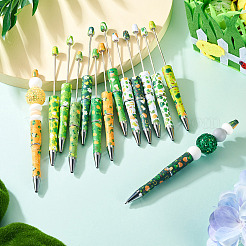 12 Stück 12 Stile St. Patrick's Day Thema Kunststoff Perlenstifte&nbsp;AJEW-TA0002-11