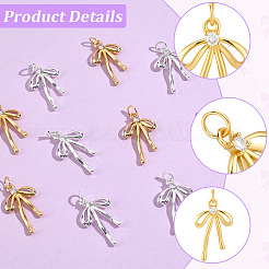 10 pièces 2 couleurs laiton micro pavé pendentifs zircone cubique&nbsp;KK-BBC0028-03