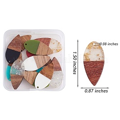 14pcs 7 estilos de resina opaca y colgantes de resina de lámina transparente&nbsp;RESI-SZ0001-83