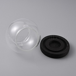 Bougeoir en verre rondelle&nbsp;DJEW-WH0043-13B
