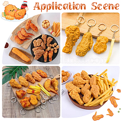 6 modello di ala di pollo fritto in plastica artificiale&nbsp;DJEW-SC0001-17B
