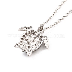Collier pendentif tortues de mer aigue-marine strass pour femme&nbsp;NJEW-I113-02G