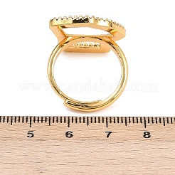Unregelmäßige rechteckige Messing-Mikropflaster-Pad-Ringfassungen mit Zirkonia&nbsp;KK-Z122-19G