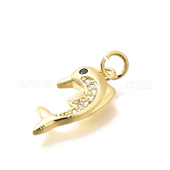 Pendenti in zirconi cubici trasparenti in micro pavè di ottone&nbsp;KK-Q040-03A-G