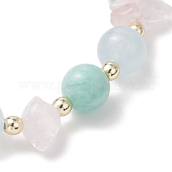 Braccialetti elastici in quarzo rosa naturale&nbsp;BJEW-JB13189