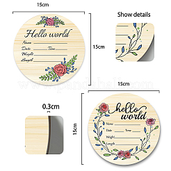 2 Stück einseitig bedruckte Baby-Foto-Requisiten aus Holz im 2-Stil&nbsp;DJEW-WH0600-004