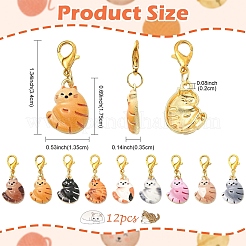 12pcs décorations de pendentif en alliage d'émail&nbsp;HJEW-YW00498