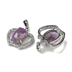 Améthyste naturelle avec pendentifs en zircone cubique transparente&nbsp;G-G133-03P-24