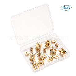 Messing Micro Pave klare Zirkonia Perlen&nbsp;ZIRC-TA0001-10G