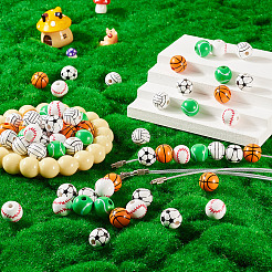 DIY-Schlüsselanhänger-Bausätze aus Sportballholz und Edelstahl 304&nbsp;DIY-TA0010-99