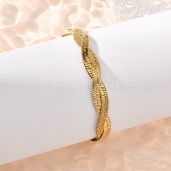304 Edelstahl-Kettenarmband mit gedrehtem Seil für Männer und Frauen&nbsp;BJEW-P284-02G