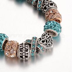Legierung Strass Perle europäischen Armbänder&nbsp;BJEW-L602-27C