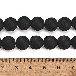 Stränge aus natürlichen brasilianischen schwarzen Onyxperlen (gefärbt und erhitzt)&nbsp;G-Z024-01B-10mm-01