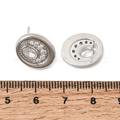 Ottone micro spianare orecchini zirconi&nbsp;EJEW-G471-13P-01