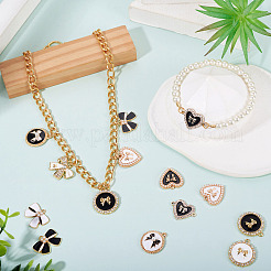 24pcs 12 styles de pendentifs en émail en alliage&nbsp;FIND-TA0008-24
