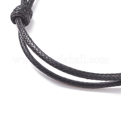 Bracciale in cordoncino con perline di roccia lavica naturale&nbsp;BJEW-JB07681