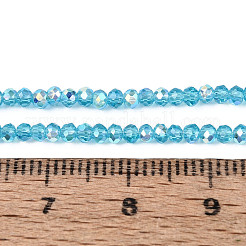 Hilos de cuentas redondas de vidrio transparente chapadas en color AB&nbsp;EGLA-T029-2mm-10D