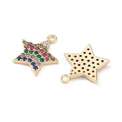 Colgantes de circonitas cúbicas de colores con micro pavé de latón chapado en rack&nbsp;KK-L155-54G