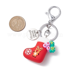 Porte-clés pendentifs en plastique pvc de Noël&nbsp;KEYC-JKC00909