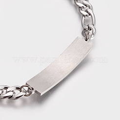 Placcatura ionica (ip) coppie 304 set di braccialetti identificativi in acciaio inossidabile&nbsp;X-BJEW-I283-08