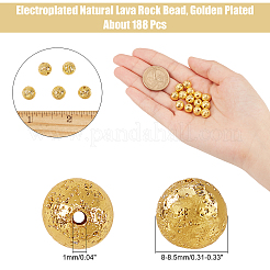 Fili di perle di roccia lavica naturale elettrodeposta&nbsp;G-AR0002-77A