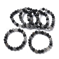 Bracelets extensibles en perles rondes de quartz rutile naturel pour femmes&nbsp;BJEW-Z158-03H-03