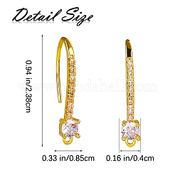 20 gancio in ottone micro pavé trasparente con zirconi cubici&nbsp;ZIRC-SZ0005-09