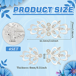 4 fermaglio a scatto con strass in lega di zinco&nbsp;FIND-FG0003-45B