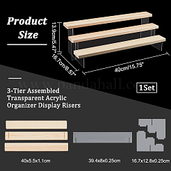 3-stöckige montierte transparente Acryl-Organizer-Display-Riser&nbsp;ODIS-WH0029-89B-01