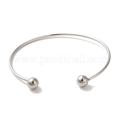 Braccialetti con coppia di polsini aperti in acciaio inossidabile 304 anti-ossidazione per le donne&nbsp;BJEW-Z071-01P