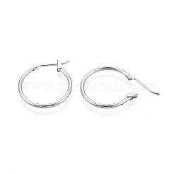 Pendientes de aro de acero inoxidable 304&nbsp;EJEW-T048-25B-P