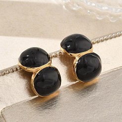 Boucles d'oreilles à tige en acier inoxydable 304 et émail&nbsp;SA-CBA2696-32G-02